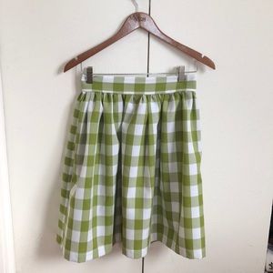 Shabby Apple green gingham skirt